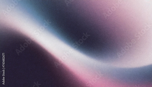 Grainy gradient background blue pink silver  abstract glowing color wave black dark backdrop noise texture banner poster header design