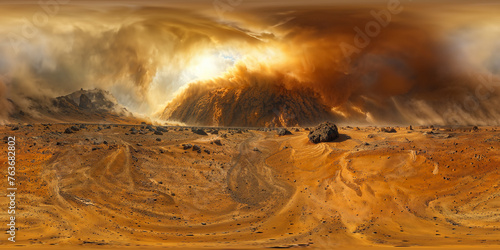 Sand storm in the desert 8K VR 360 Spherical Panorama v5