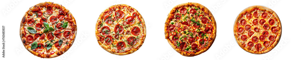 Collection of PNG. Pizza isolated on a transparent background. Collection of PNG. Pizza isolated on a transparent background.