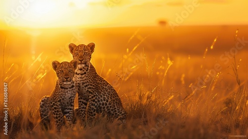 Captivating Snapshot of Authentic Leopard Cubs: Awe-Inspiring! © Arnolt