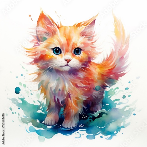 Catfish, water color, drawing, vibrant color, cute © sunchai
