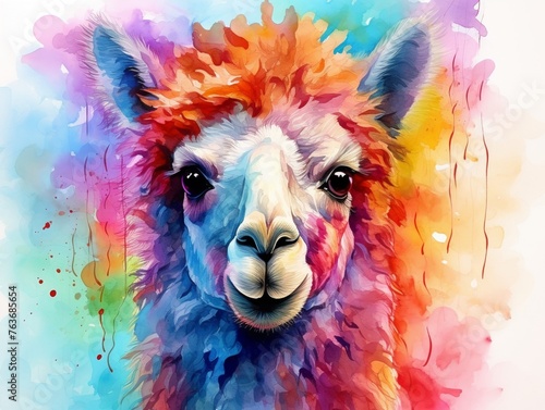 Camel, water color, drawing, vibrant color, cute