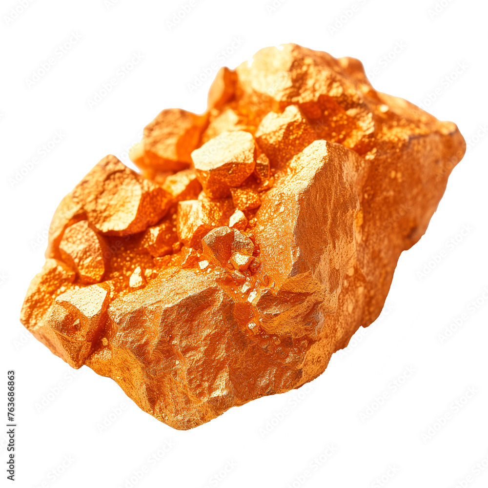 Gold Nugget, Gold Deposit, Gold Stone with Transparent Background PNG
