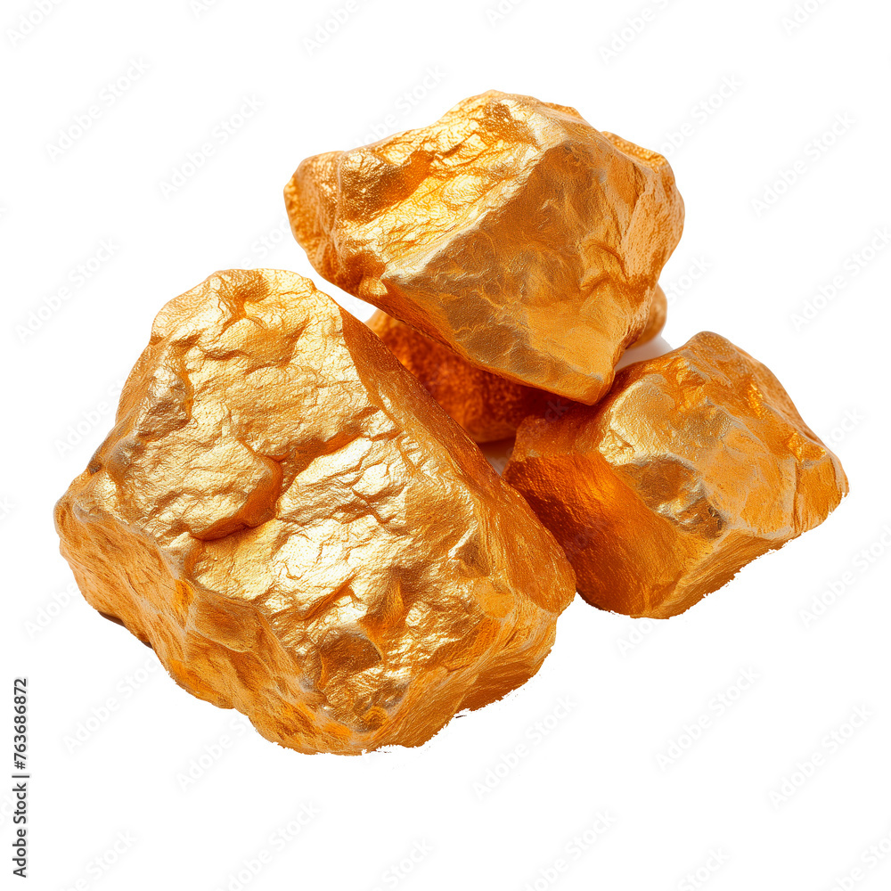 Gold Nugget, Gold Deposit, Gold Stone with Transparent Background PNG