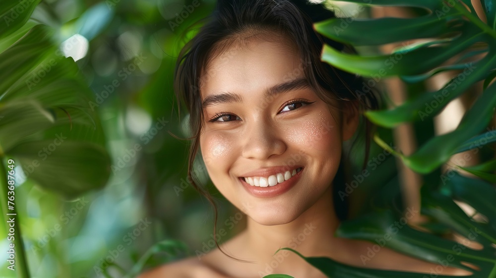 Lively smile, lively skin, Asian woman's skincare journey Lively smile, lively skin, Asian woman's skincare journey