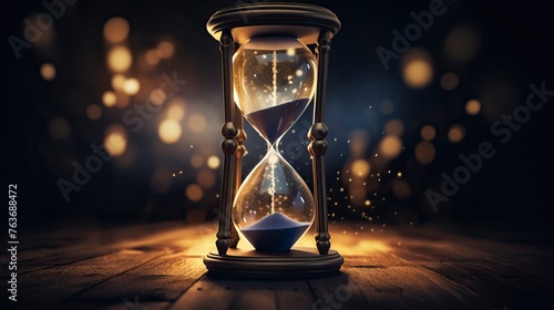 Hourglass on a  background.  photo