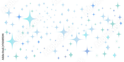 青色のキラキラした背景イラスト　星空