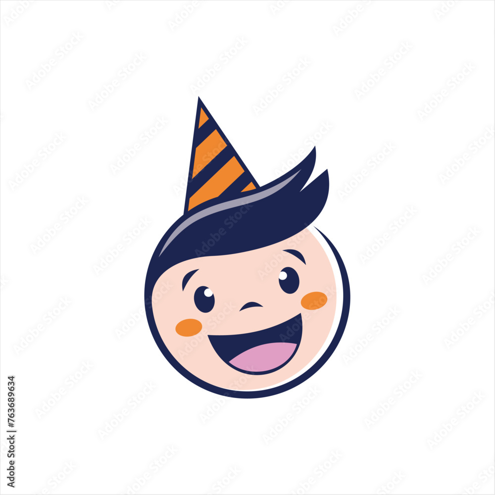 a cartoon head with a party hat on it a cartoon head with a party hat on it