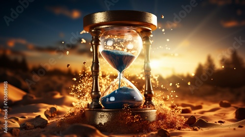  Hourglass on a  background.  photo