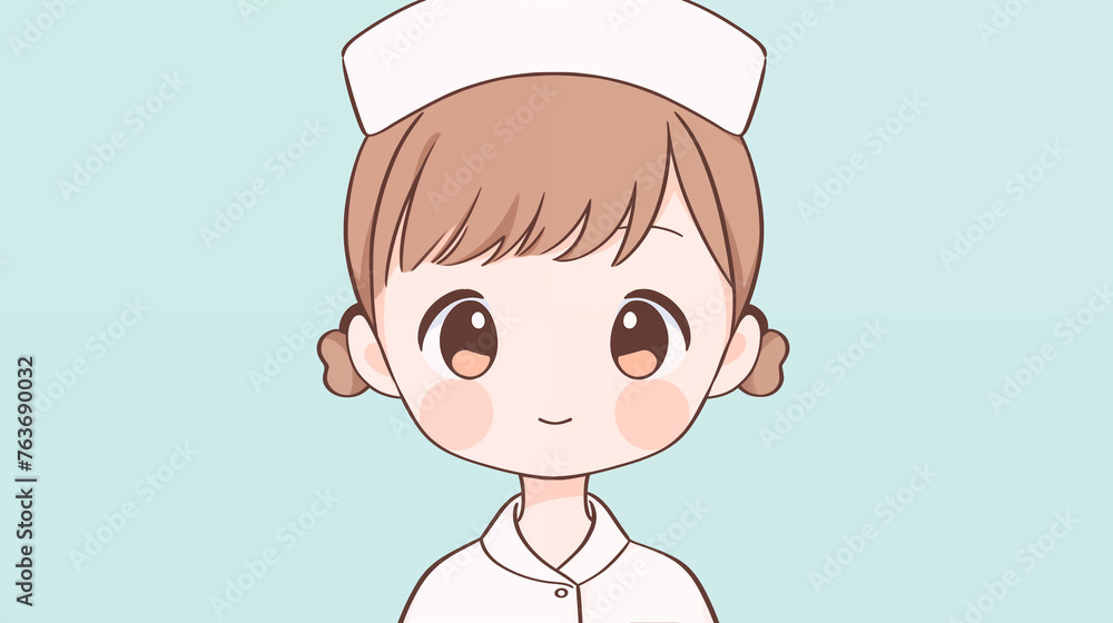 Hand drawn cartoon cute nurse illustration Hand drawn cartoon cute nurse illustration