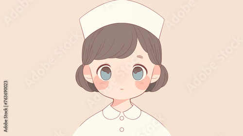Hand drawn cartoon cute nurse illustration
