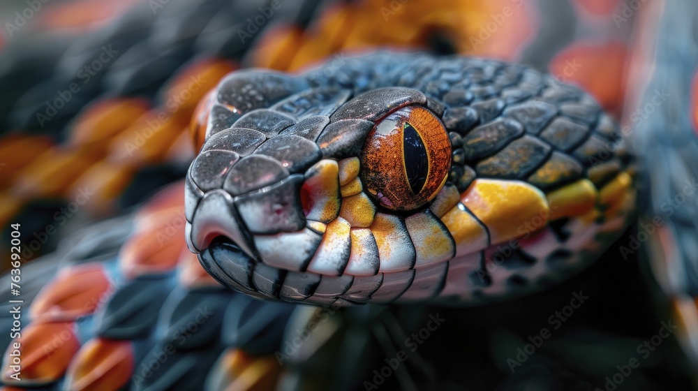 The coral snake's eyes reveal a perilous beauty, cloaked in vibrant hues that serve as nature's cautionary tale. The coral snake's eyes reveal a perilous beauty, cloaked in vibrant hues that serve as nature's cautionary tale.