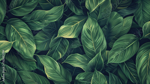Exclusive Dark Green Leaf Design