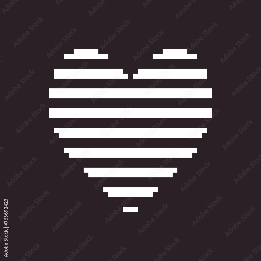 black and white simple flat 1bit vector pixel art icon of abstract ...