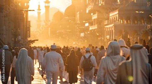 People in the Mecca in the Kingdom of Saudi Arabia photo