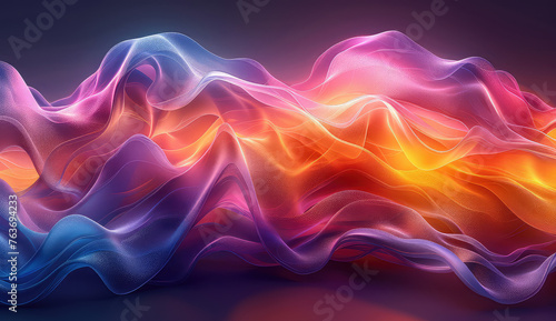 Abstract background with glowing waves. Created with Ai