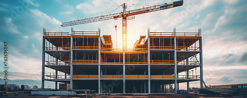 construction site with crane