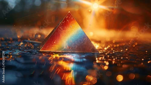 A holographic prism refracting beams of light in all directions symbolizing the infinite possibilities and parallel universes that exist within the realm of quantum reality.