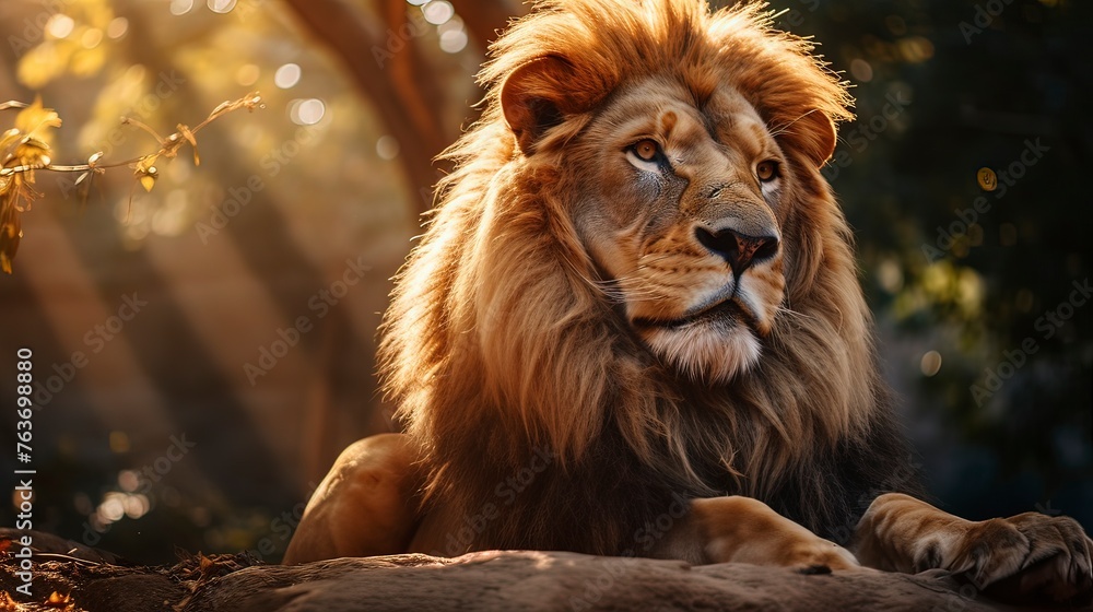 A majestic lion in the style of National Geographic, Generative ai.