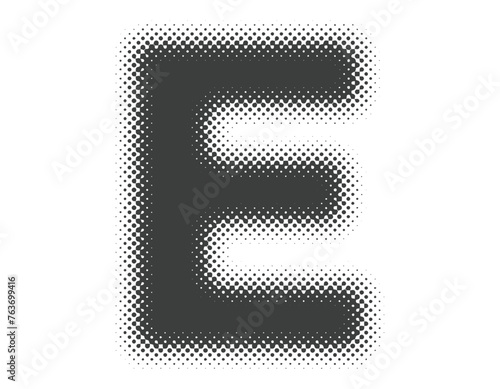 ハーフトーンのアルファベット　大文字　E