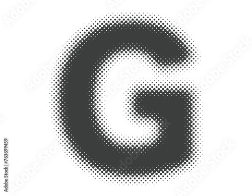 ハーフトーンのアルファベット　大文字　G
