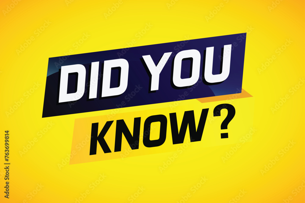 Did you know ? word concept vector illustration and 3d style, landing page, template, ui, web, mobile app, poster, banner, flyer, background, gift card, coupon, label, wallpaper
Did you know ? word concept vector illustration and 3d style, landing page, template, ui, web, mobile app, poster, banner, flyer, background, gift card, coupon, label, wallpaper