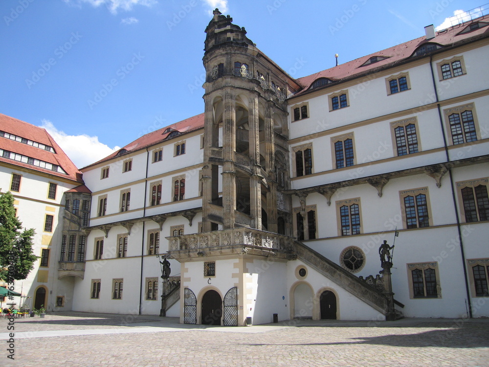 Treppenturm Wendelstein am Schloss Hartenfels in Torgau