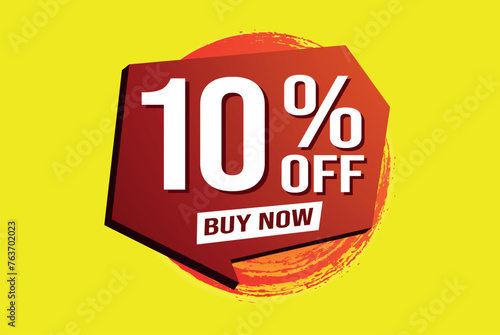 10% ten percent off buy now poster banner graphic design icon logo sign symbol social media website coupon

