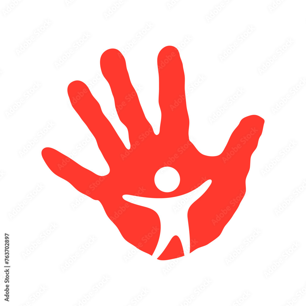 Vector Hand Print and Child Logo Vector Hand Print and Child Logo