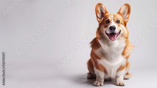 welsh corgi breed dog sitting on a white background