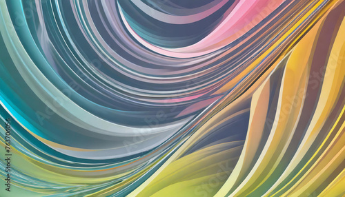 Virtual Abstract Colorful Gradient Liquid Gel Curves Wavy Background