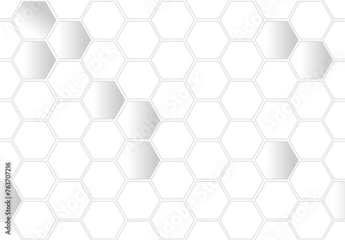 Geometric hexagon grey abstract seamless pattern background molecule and communication. geometric big data complex with compounds. for vector fashion geometric hexagon design banner, poster, card, web