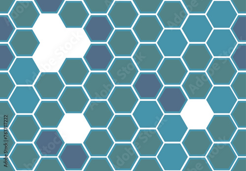Geometric hexagon blue abstract seamless pattern background molecule and communication. geometric big data complex with compounds. for vector fashion geometric hexagon design banner, poster, card, web