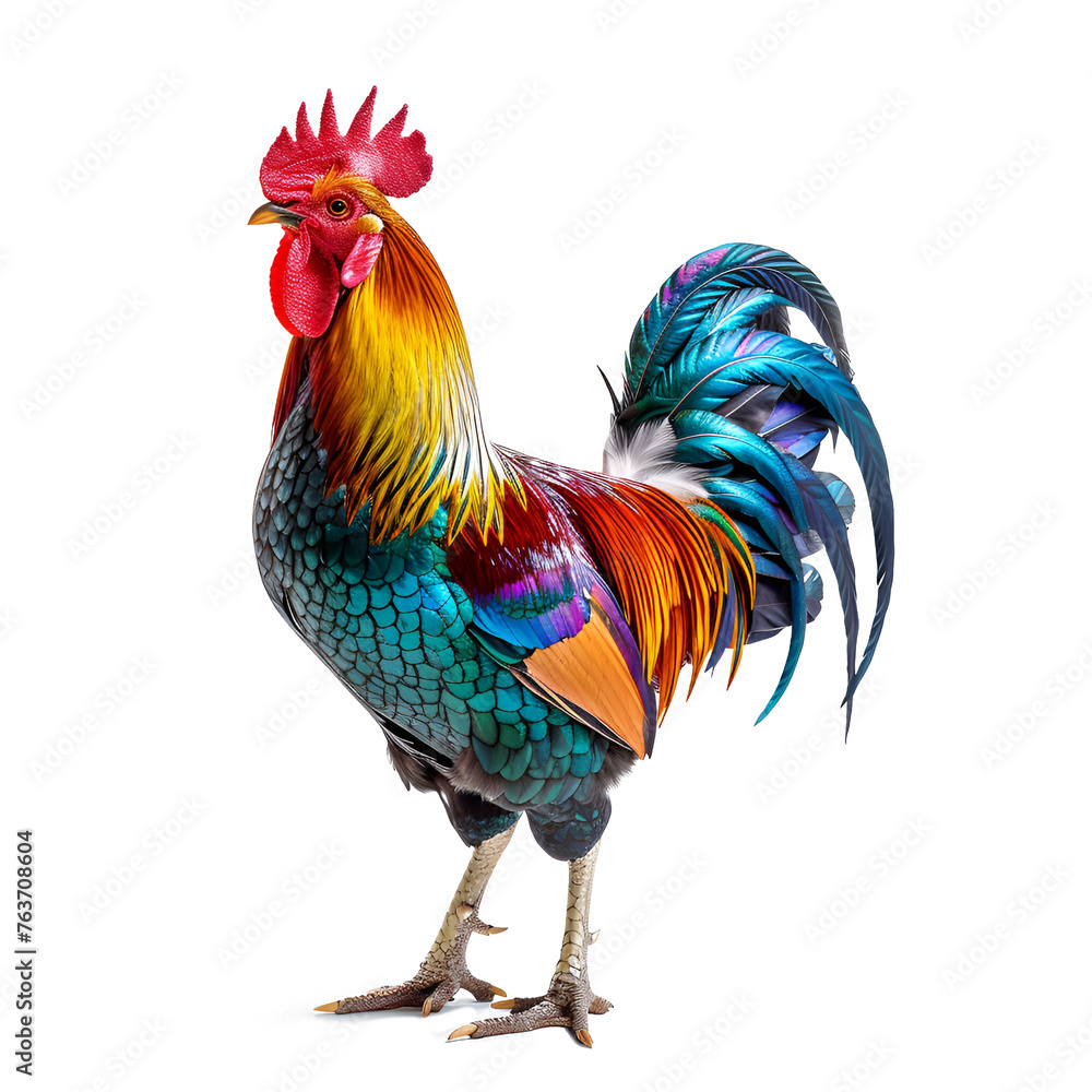 Fototapeta premium Vibrant Rooster Standing Proud