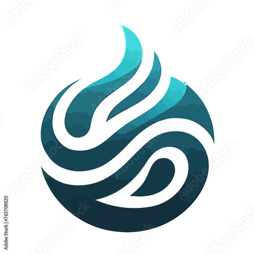 Circle blue fire logo 