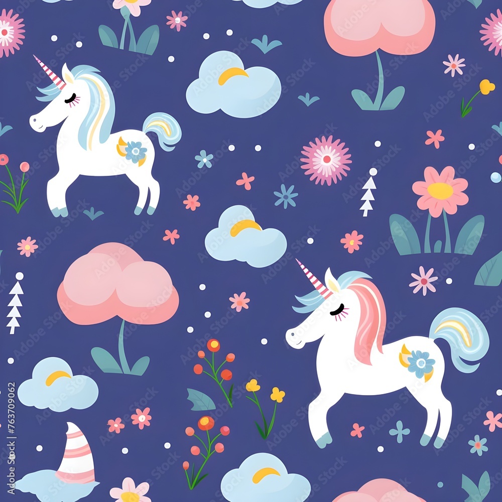 Seamless pattern of cute unicorns Seamless pattern of cute unicorns