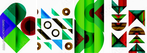 Triangle poster abstract background set for wallpaper, business card, cover, poster, banner, brochure, header, website
