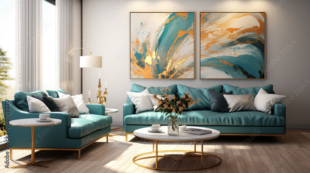 Fototapeta premium Abstract brushstroke patterns in shades