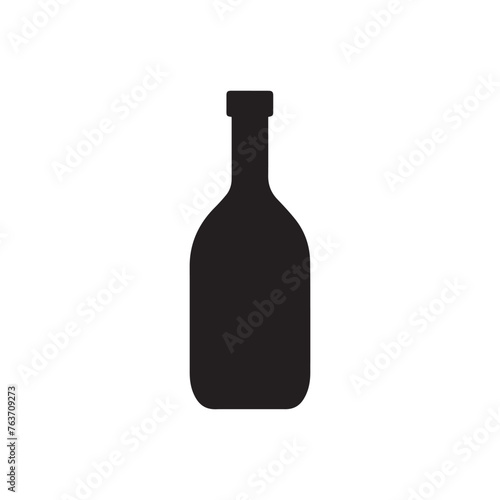 Bottle icon. Bottle black icon on white background. Vector illustration
