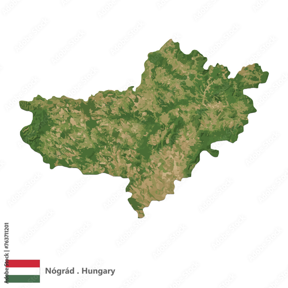 Nógrád, County of Hungary Topographic Map (EPS)