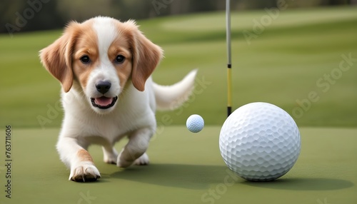 design logo ball golf and dog