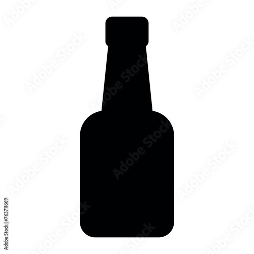 black vector bottle icon on white background