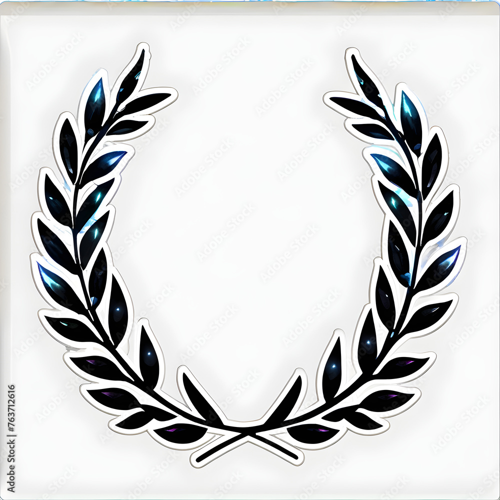Sleek Black Neon Laurel Wreath Icon: Symbolizing Achievement and Prestige(Generative AI) Sleek Black Neon Laurel Wreath Icon: Symbolizing Achievement and Prestige(Generative AI)
