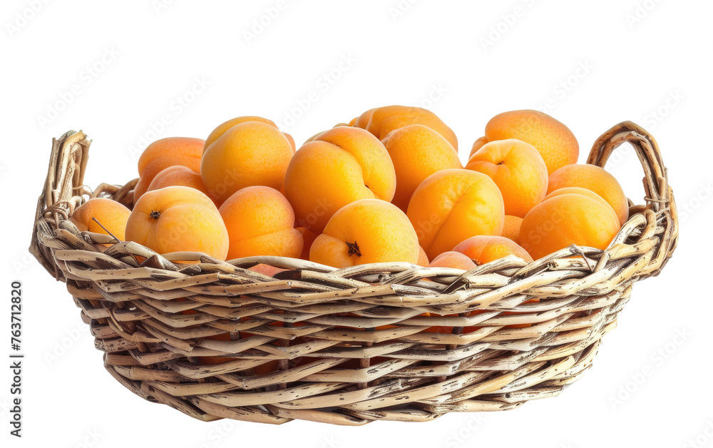 Basket of Apricots isolated on transparent Background Basket of Apricots isolated on transparent Background