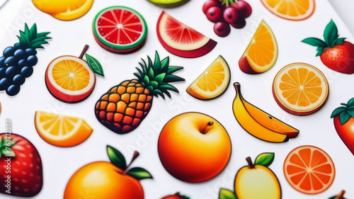 Fruit variety  mini stickers. 