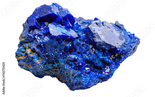 Gleaming Azurite Gem isolated on transparent Background
