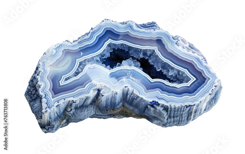 Shimmering Blue Lace Agate isolated on transparent Background photo
