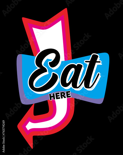 eat here restaurant open sign