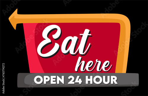 eat here restaurant open sign
