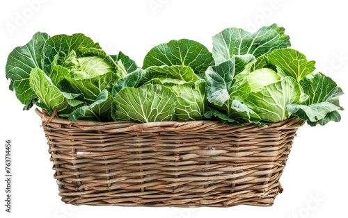 Basket of Cabbages isolated on transparent Background